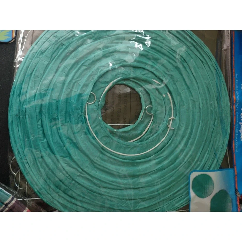 PARTY Decorations‎ 4Paper Lanterns. 1 Flamingo, 1 Stripe, & 2 Dark Teal. 8 X8